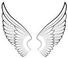 Outlined Angel Wings Sticker