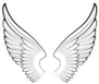 Outlined Angel Wings Sticker