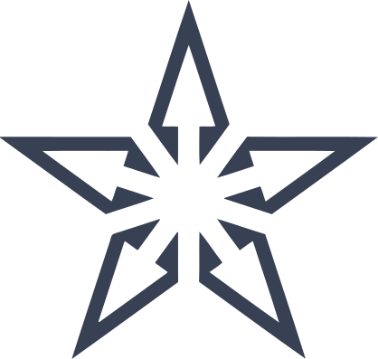 Outlined Arrows Star Sticker