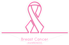 Outlined Breast Cancer Awareness Ribbon Sticker
