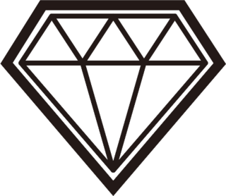 Outlined Diamond Vector Icon Sticker