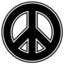 Outlined Peace Sign Sticker