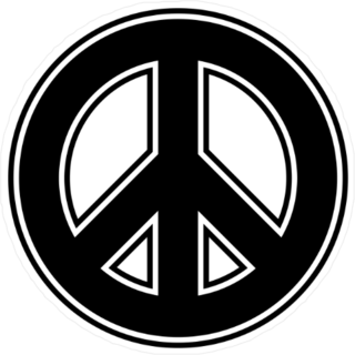 Outlined Peace Sign Sticker