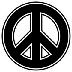 Outlined Peace Sign Sticker