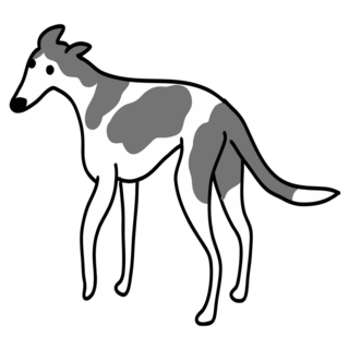 Outlined Whippet Sticker