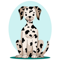Oval Dalmatian Sticker
