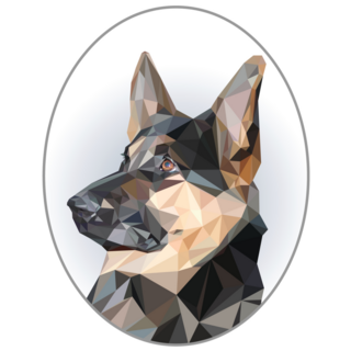 Oval German Shepherd Sticker