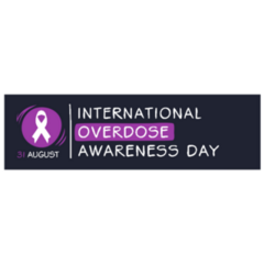 Overdose Awareness Day On Black Sticker