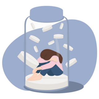 Overdose Awareness Illustration Pill Bottle Sticker