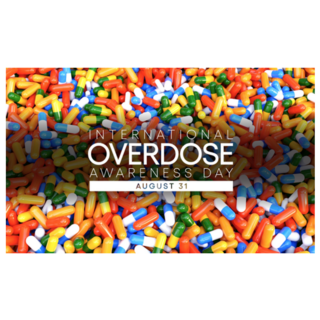 Overdose Awareness Pill background Sticker