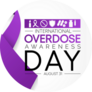 Overdose Awareness Purple Ribbon Lettering Sticker