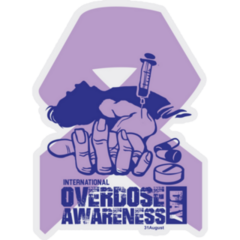 Overdose Awareness Purple Ribbon Sticker