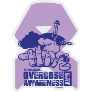 Overdose Awareness Purple Ribbon Sticker
