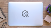Overdose Icon. Line Art Style Sticker on a Laptop (New) example