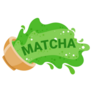 Overturned Cup Spilling Green Matcha Sticker