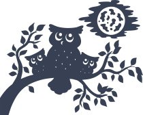 Owl Bird And Moon Sticker