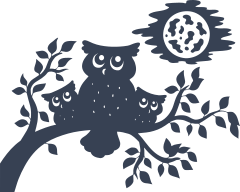 Owl Bird And Moon Sticker