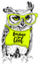 Owl in Bright Shirt and Glasses Sticker