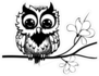 Owl Sitting On Flowering Tree Sticker