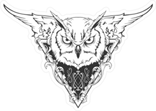 Owl Wings and Triangle Illustration Sticker