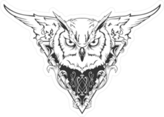 Owl Wings and Triangle Illustration Sticker