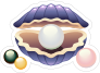 Oyster With Pearls Sticker