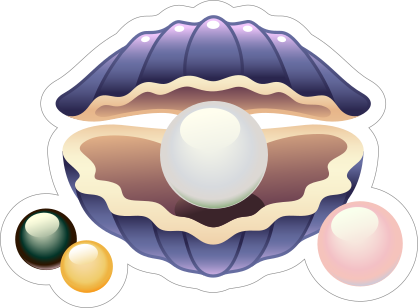 Oyster With Pearls Sticker