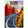 Ozark Missouri Lakes Travel Vintage Poster Sticker