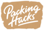 Packing Hacks Lettering On A Cardboard Background Sticker