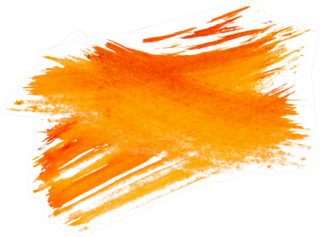 Paint Brush Stroke Orange Watercolor Sticker