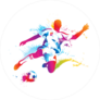 Paint Drops and Spray Soccer Player Sticker