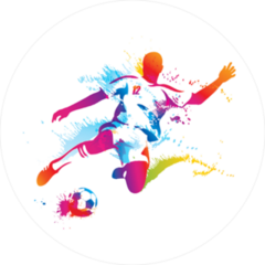 Paint Drops and Spray Soccer Player Sticker