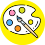 Paint Palette Line Icon Sticker