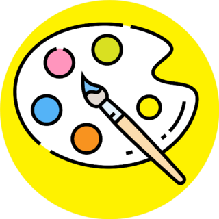 Paint Palette Line Icon Sticker