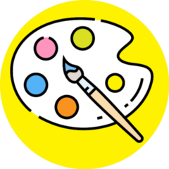 Paint Palette Line Icon Sticker