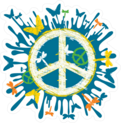 Paint Splatter Butterfly Peace Sticker
