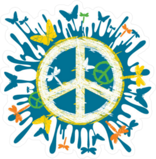 Paint Splatter Butterfly Peace Sticker