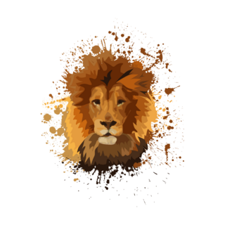 Paint Splatter Lion Head Sticker