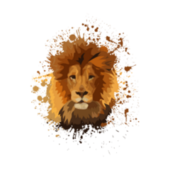 Paint Splatter Lion Head Sticker