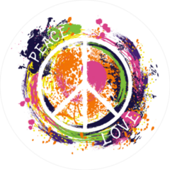 Paint Splatter Peace and Love Hippie Sticker