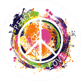 Paint Splatter Peace and Love Hippie Sticker