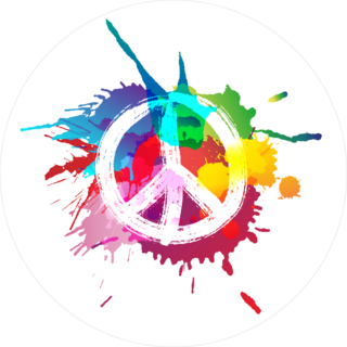 Paint Splatter Peace Sign Hippie Sticker