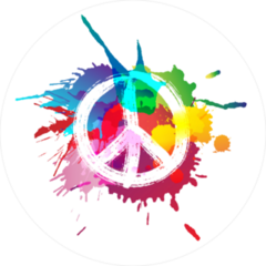 Paint Splatter Peace Sign Hippie Sticker