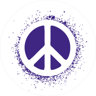 Paint Splatter Purple Peace Sign Sticker