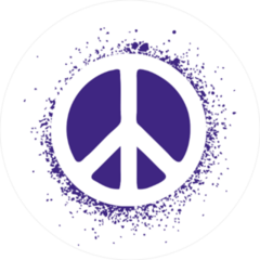 Paint Splatter Purple Peace Sign Sticker