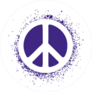 Paint Splatter Purple Peace Sign Sticker