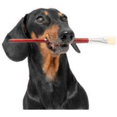 Paintbrush Dachshund Sticker
