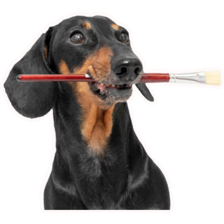 Paintbrush Dachshund Sticker