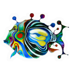 Painted Bright Clown Fish Sticker