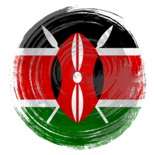 Painted Brush Grunge Kenya Circle Sticker